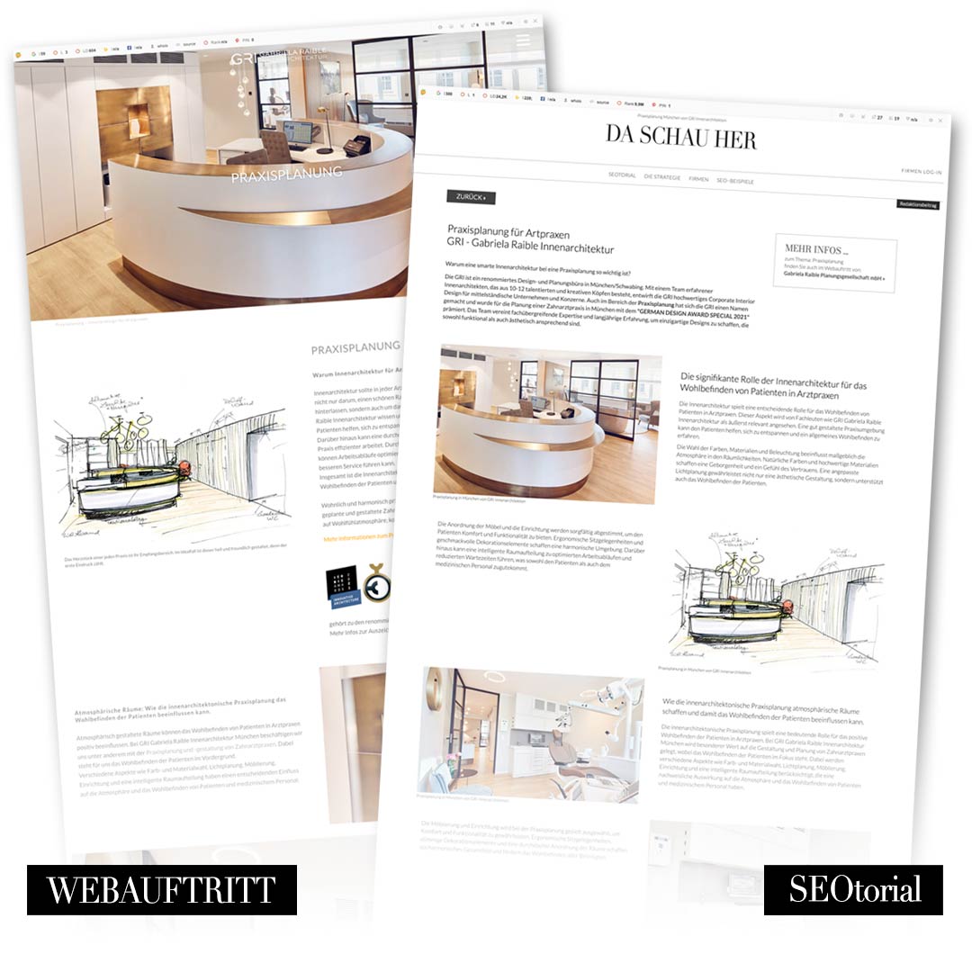 PREditorial GRI Innenarchitekten ranken unter Praxisplanung München