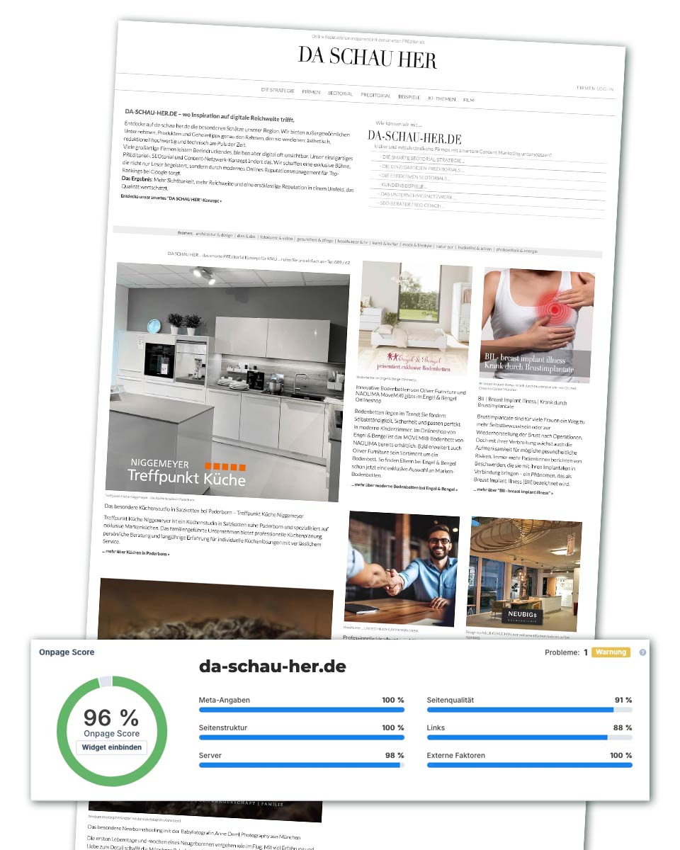 SEO Check von der Startseite von DA SCHAU HER ... da-schau-her.de