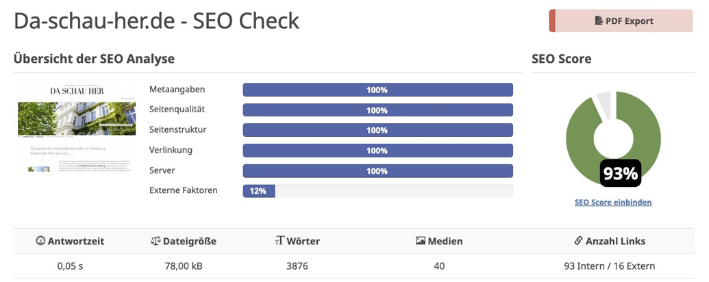SEO Check DSH-BEITRAG für EMMA PEEL IMMOBILIENFRAUEN Hamburg unter - immobilienberater hamburg