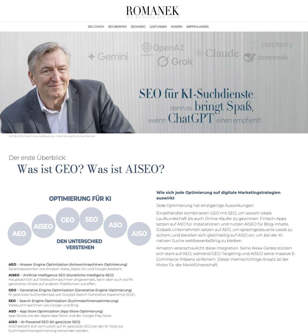  Siegfried Romanek SEO Beratung. SEO Profi seit über 25 Jahren in München