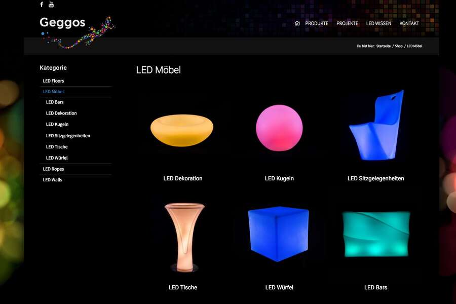 Geggos OHG - LED Möbel  - Leuchtmöbel für Ihren Event