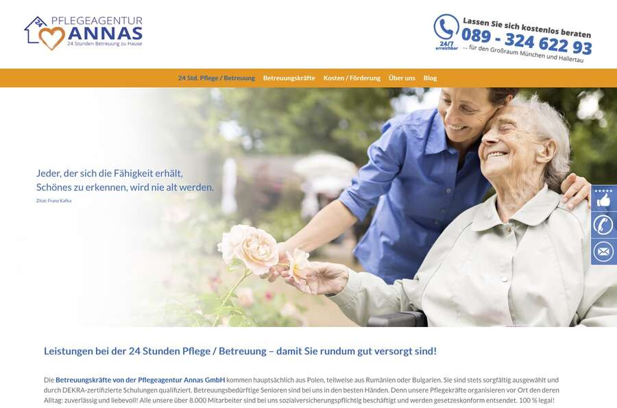  
präsentiert von: PFLEGEAGENTUR ANNAS GmbH Geschführung Ulrich Annas in München  in der Region …  München 