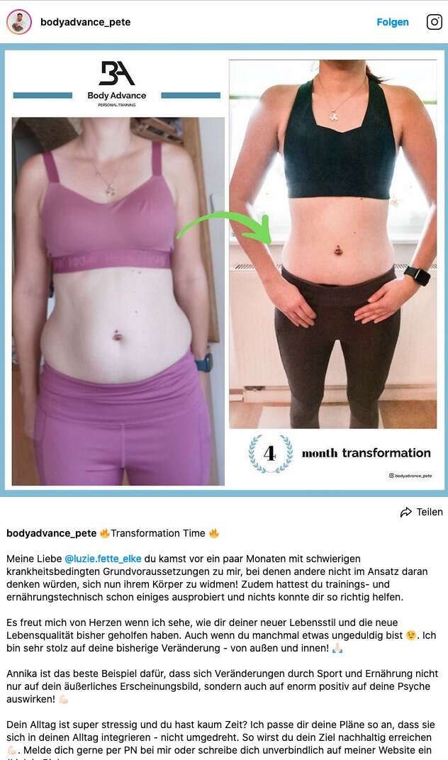  Body Advance - Online Fitness mit Peter Jacob. Fitness Coaching online / Online Personal Trainer in Gebesee bei Erfurt