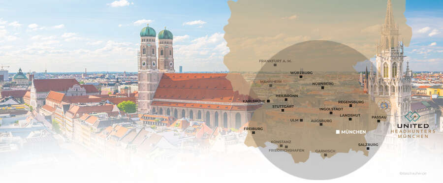 Headhunter Personalberater, Augsburg, Heilbronn, Ingolstadt, Karlsruhe, Landshut, Nürnberg, Passau, Regensburg, Salzburg, Stuttgart, Ulm, München 
präsentiert von: UNITED HEADHUNTERS MÜNCHEN RiSusPro GMBH in MÜNCHEN  in der Region …  München 